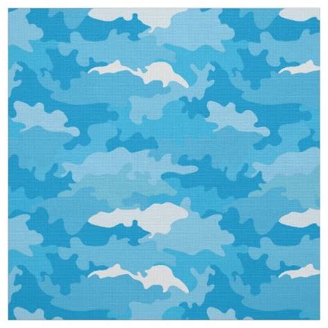 Cool Blue Color Style Camouflage Pattern Fabric Fabric Patterns