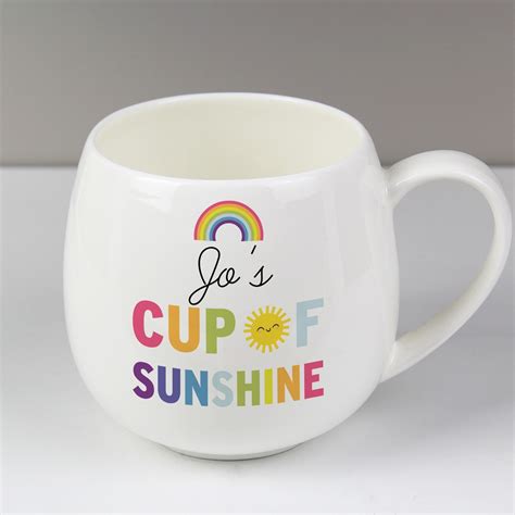 With this matching drinking glasses. Personalised Cute Rainbow Shape Mug | Love My Gifts