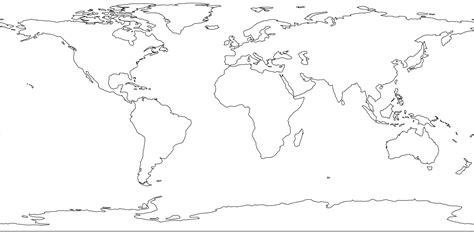 Карта мира контурная для печати а3