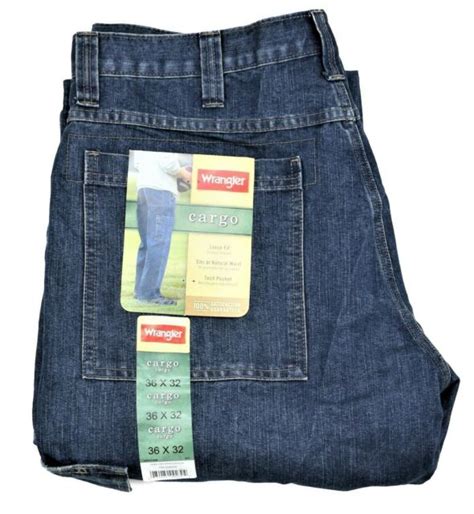 New Wrangler Cargo Jeans Dark Stone Denim Tech Pocket Mens Sizes Ebay