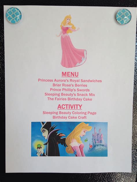 Family movie night without the drama of picking a film? Disney Movie Night Menu: Sleeping Beauty Annette ...