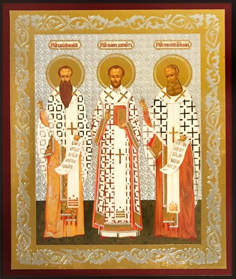 Three Holy Hierarchs Orthodox Christian Mini Icon At Holy Trinity Store