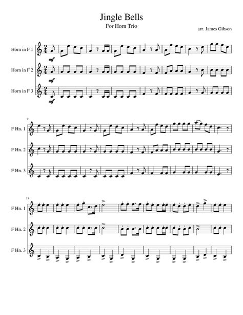 Jingle Bells French Horn Trio Sheet Music For French Horn Download