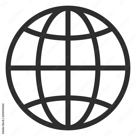 Simple Line Globe Icon Stock Vector Adobe Stock