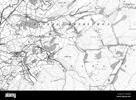 Map Of Radnorshire Os Map Name 017 Sw Ordnance Survey 1888 1891 Stock