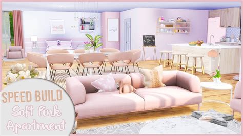 The Sims 4 Speed Build Pink Open Plan Apartment Cc Links Youtube