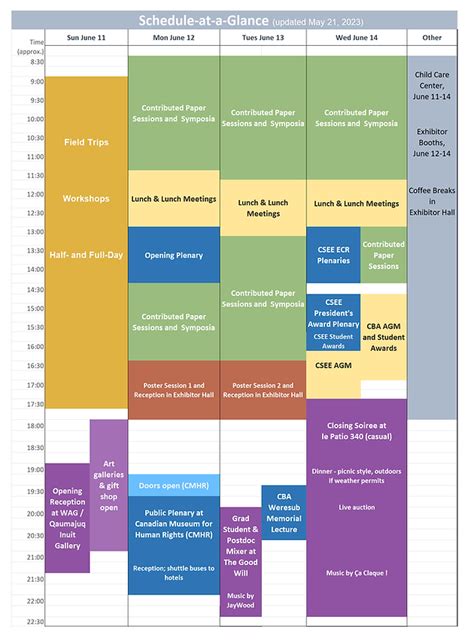 Schedule At A Glance Beepeg