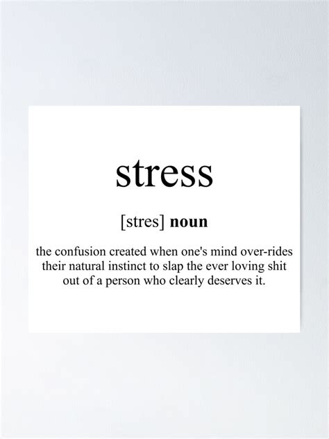 Stress Definition Dictionary Collection Poster By Designschmiede Redbubble