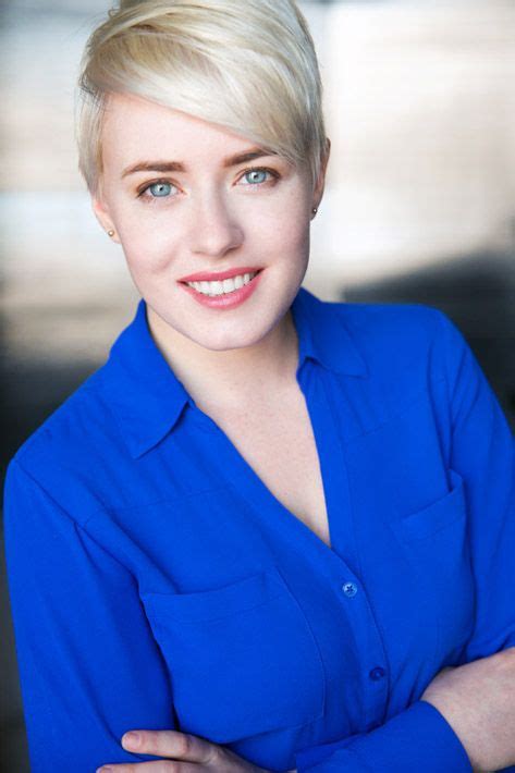 Commercial Actress Business Headshot With Platinum Blonde Hairstyle By