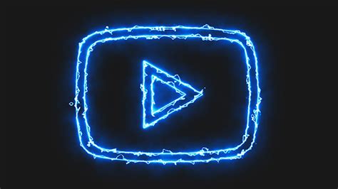 Blue Neon Youtube Icon Neon Blue Youtube Studio Logo Growrishub