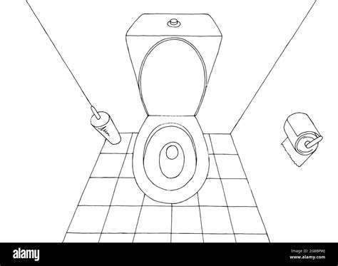Toilette De Dessin Animé Banque Dimages Noir Et Blanc Alamy