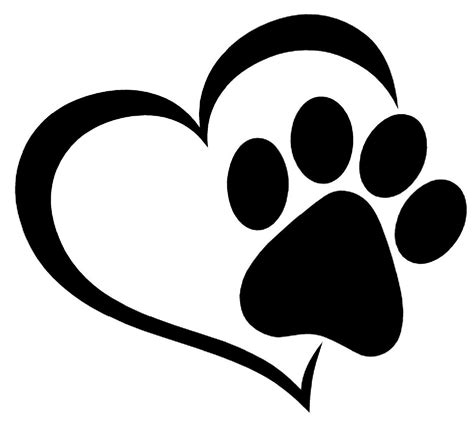 Black Paw Heart Decal Sticker For Car Indiashopers Clipart Best