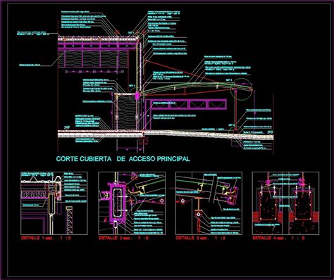 Constructive Sections Mertallic Cover Dwg Section For Autocad