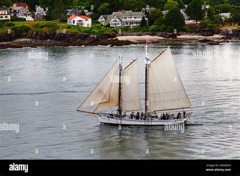 Two Masted Schooner In Portland Stock Photo Alamy