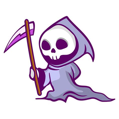 Chibi Grim Reaper Mascot Cute Design 6078411 Vector Art At Vecteezy