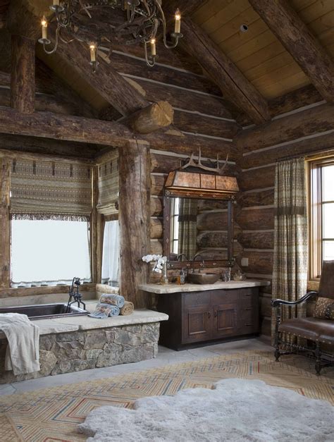 Master Bath Designed By Rinfret Ltd Log Cabin Living Log Cabin Homes