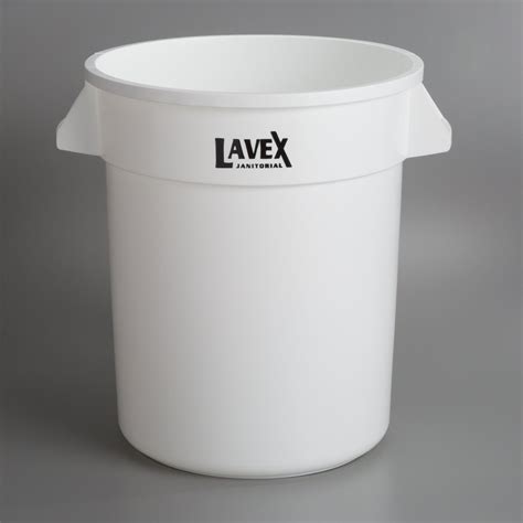 Lavex 20 Gallon White Round Commercial Trash Can