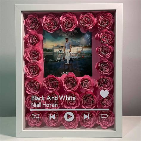 Large Rose Spotify Frame Personalised Frame Birthday T Etsy
