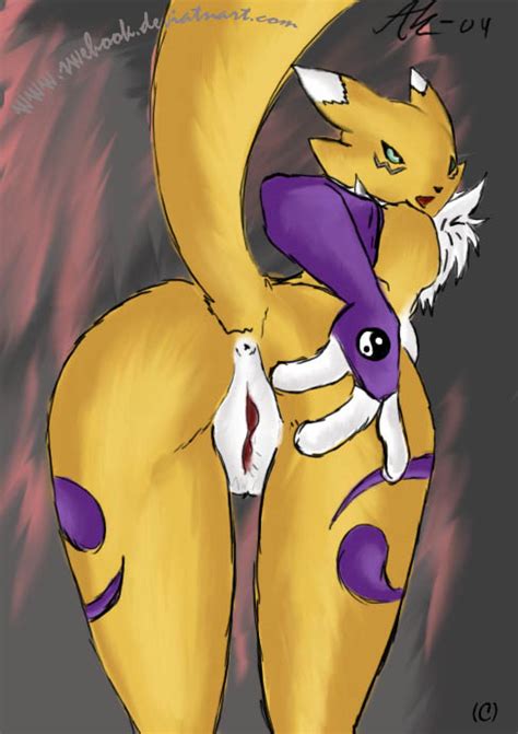 rule 34 anthro back view bent over color digimon female female only fur furry looking back