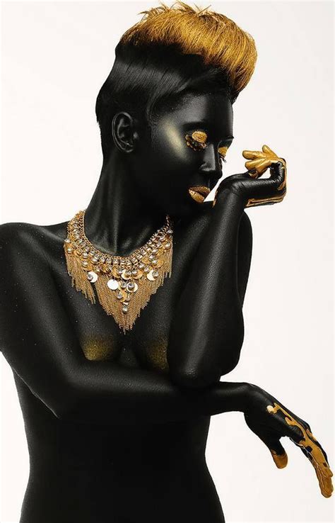 Love Everything About Thos Black Bodypaint And Makeup For An Editorial