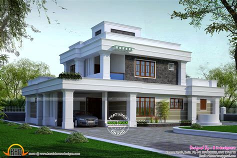 5 Bhk Flat Roof House Kerala Home Design And Floor Plans