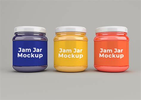premium psd jam jar mockup isolated