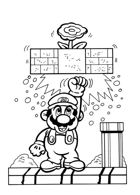 Online Coloring Book Mario And A Flower Coloring Page Drukuj