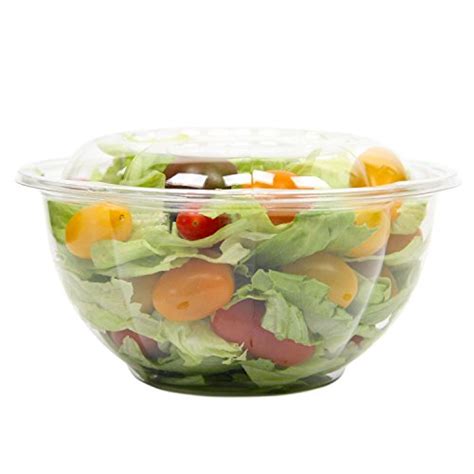 50 Pack 32 Oz Bpa Free Clear Plastic Bowl With Dome Lids Combo For