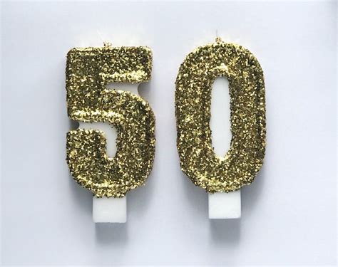 50th Birthday Candlerepublic Of Party Gold Glitter Candle Birthday