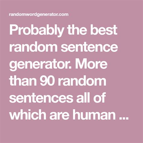 Probably The Best Random Sentence Generator More Than 90 Random
