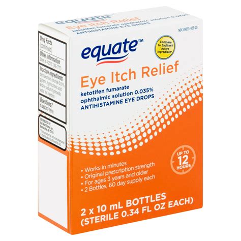 Equate Antihistamine Eye Drops Eye Itch Relief 034 Fl Oz 2 Ct