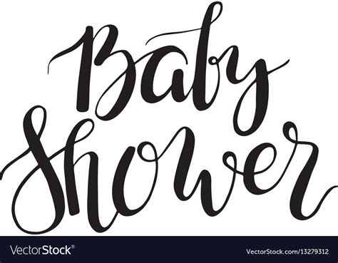 Baby Shower Text Custom Lettering Invitation For Vector Image