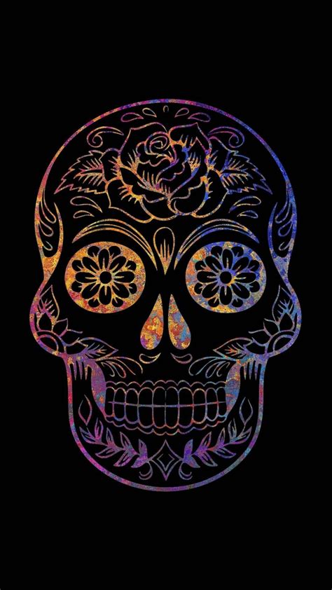 Feminine Sugar Skull Wallpaper Mobile Ilustraciones Del Cráneo