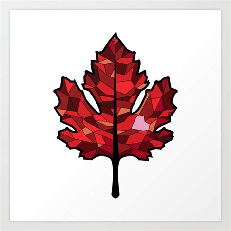 A Maple Leaf With Heart Art Print By Raquelaurini Society6
