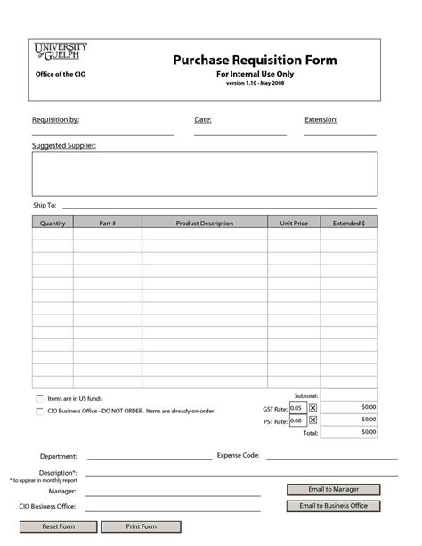 Printable Purchase Order Request Form Template Templatevercelapp
