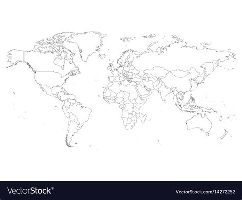 Карта мира распечатать а4 Контурная карта мира с границами стран