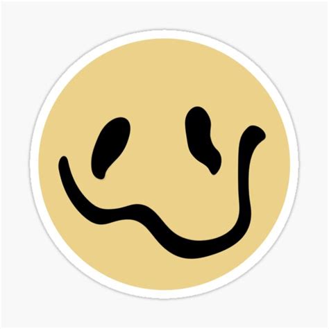 Yellow Distorted Smiley Sticker By Muffinstandd Redbubble