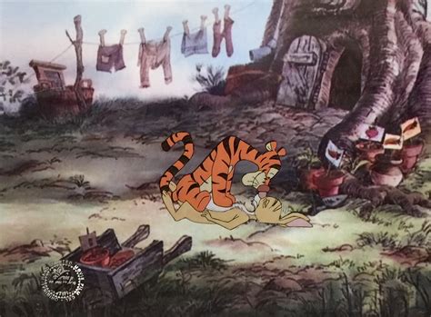 Original Walt Disney Production Animation Cel Of Tigger And Rabbit From