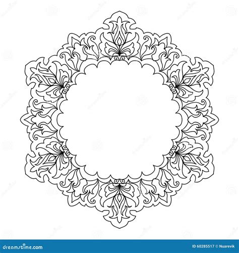 Abstract Mandala Frame Mehndi Elements Stock Illustration