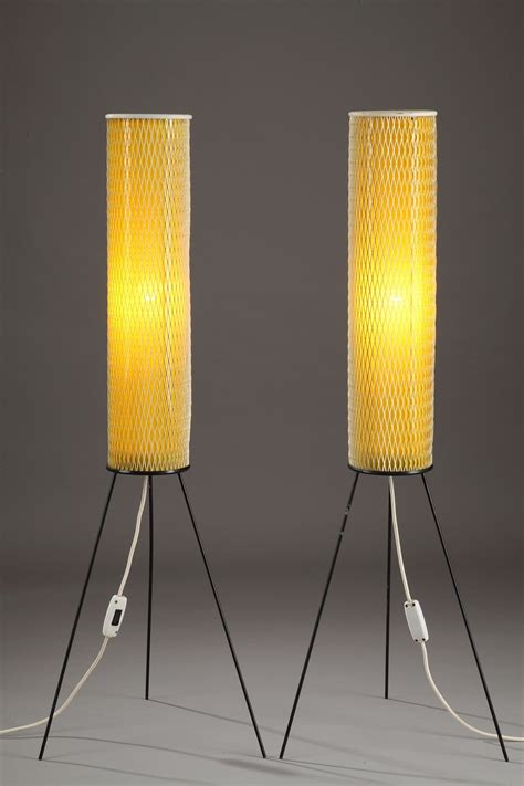 Shop acrylic tripod floor lamp from pottery barn. Yellow tripod floor lamp in metal and plastic - 1950s - Design Market
