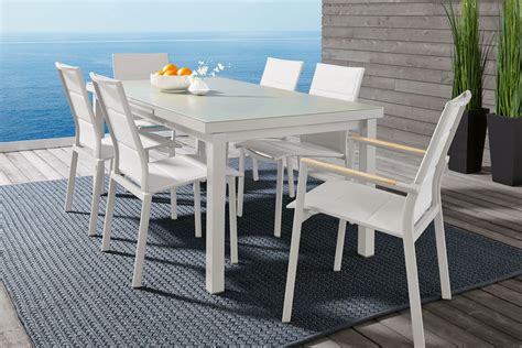 Solana White Colorswhite Aluminum Outdoor Extension Dining Table