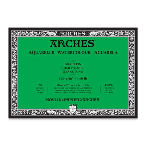Arches Watercolor Block 7 X 10 Cold Press 20 Sheets Blick Art