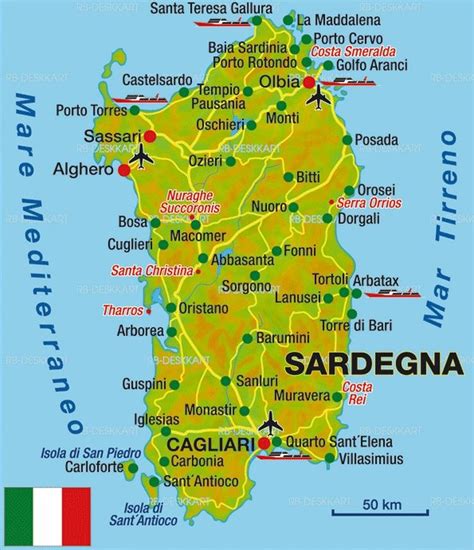 Sardinia Airports Map Transborder Media