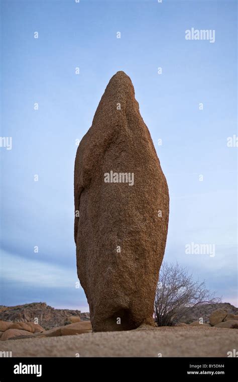 Large Granite Monolith At Dusk In The Jumbo Rocks Campground Joshua