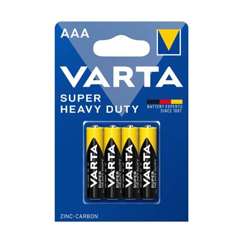 Set Baterii Zinc Carbon Aaa R3 Varta Super Heavy Duty 4 Bucati Oferta