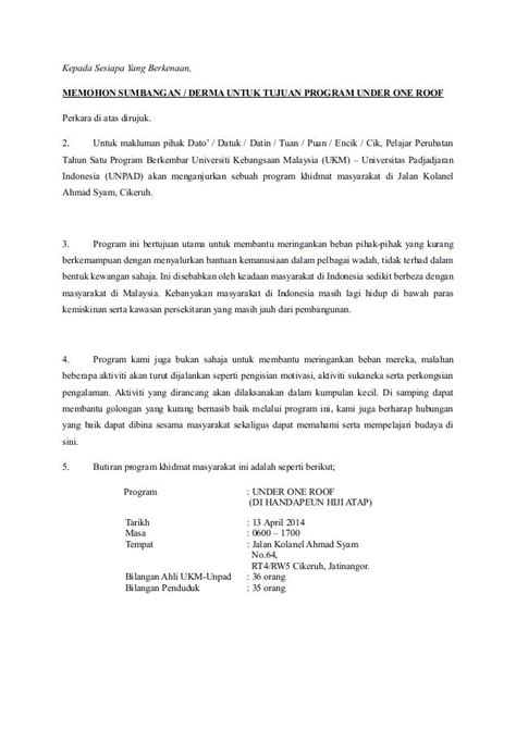 Contoh Surat Mohon Sumbangan Anak Yatim Malaysia