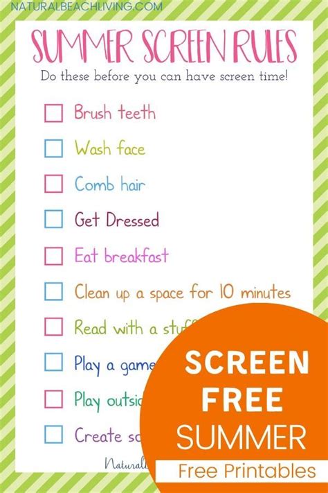 Summer Rules For Kids Screen Free Activities For Summer Natural