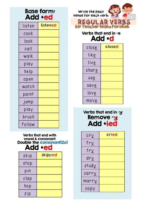 Ejercicio De Simple Past Tense Regular Verbs Verbs Activities Verb Worksheets English