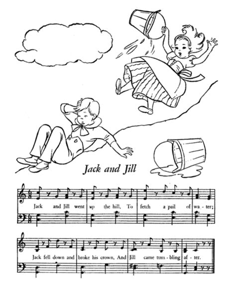 Bluebonkers Jack And Jill Free Printable Nursery Rhymes Lyrics Sheets