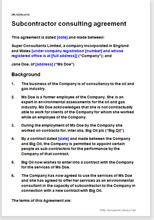 subcontractor consulting agreement easy  edit template